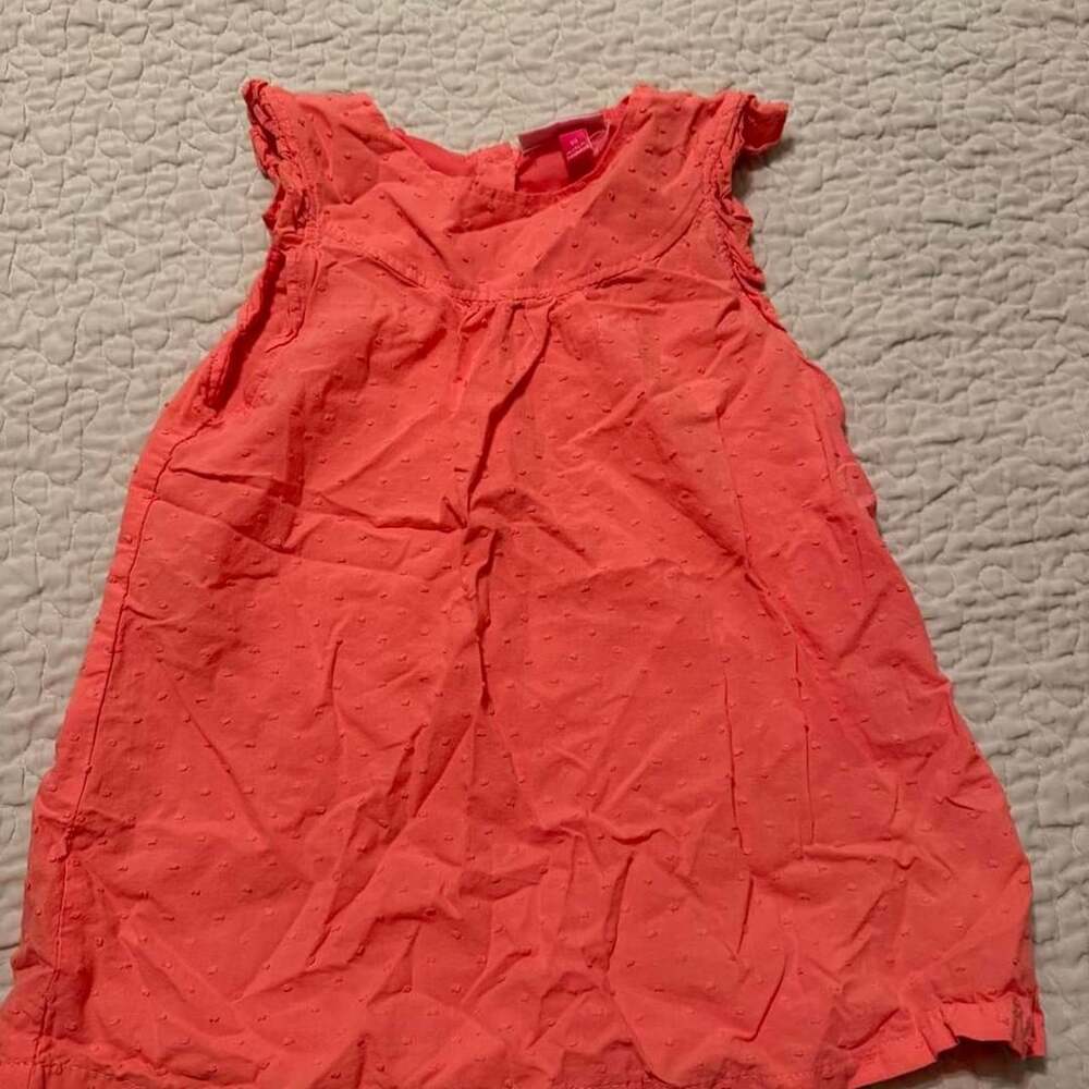 Penelope Mack Swiss Dot Shirt Size 10 Coral Flutter Sleeve